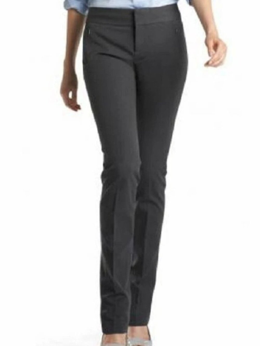Banana Republic Martin Trouser Pants Black Charcoal Size 8R Skinny /straight Leg